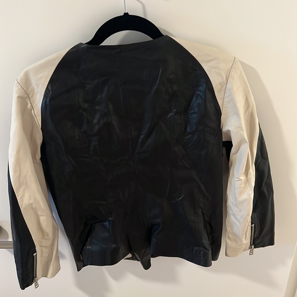 Armani Exchange butter Soft Two Tone Leather Jacket - Picture 2 of 4